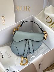 Christian Dior Saddle Micro Super Mini Fog Blue  – 0443# – 12x7.5x5 cm - 1