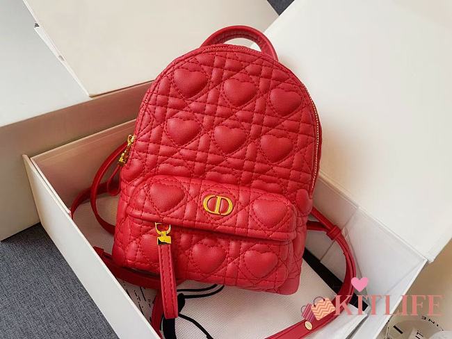 Christian Dior Mini Dioramour Dior Backpack Red – 16 x 21 x 8.5 cm - 1