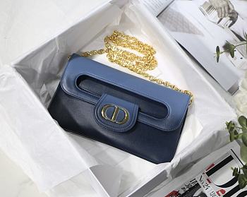 Christian Dior Double Handbag Gradient Blue - M8018 – 28 x 16.5 x 3 cm