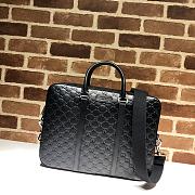 Gucci Ophidia GG Briefcase Full Black Leather - 450944 – 38x29x4 cm - 1