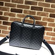 Gucci Ophidia GG Briefcase Full Black Leather - 450944 – 38x29x4 cm - 2