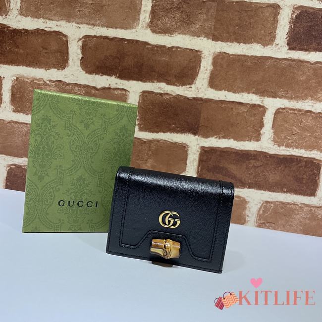 Gucci Diana Card Case Wallet Black - 658244  – 11x8x2.5 cm - 1