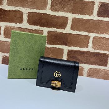 Gucci Diana Card Case Wallet Black - 658244  – 11x8x2.5 cm