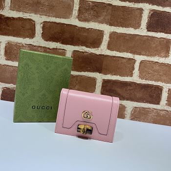 Gucci Diana Card Case Wallet Pink - 658244  – 11x8x2.5 cm