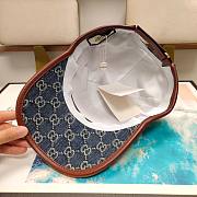 Gucci GG Baseball Cap Blue And Ivory GG Denim With Brown Leather  - 6