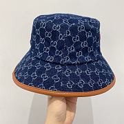 Gucci GG Canvas Bucket Hat Blue Washed GG Jacquard Canvas - 2