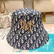 Dior Gold Silk Embroidered Fisherman Bucket Hat 01 - 4