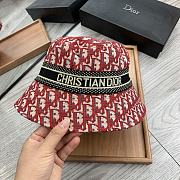 Dior D-Oblique Small Brim Bucket Hat Red - 5