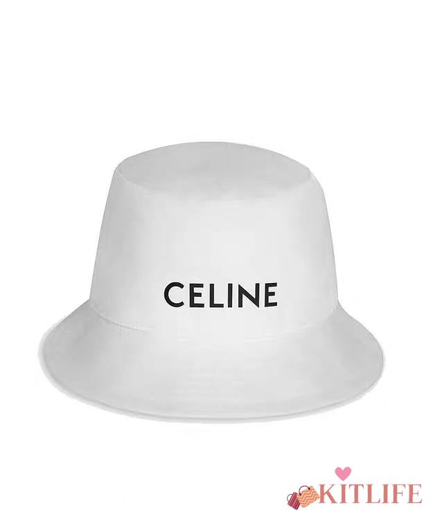 Celine Bucket Hat In Cotton White/Black - 1