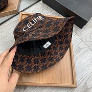 Celine Bucket Hat With Triomphe Monogram Brown - 2