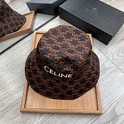 Celine Bucket Hat With Triomphe Monogram Brown - 5