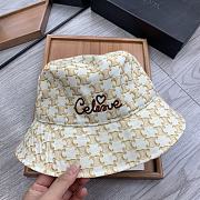 Celine Bucket Hat With Triomphe Monogram White - 1