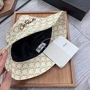 Celine Bucket Hat With Triomphe Monogram White - 3