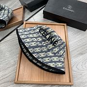Celine Bucket Hat With Triomphe Monogram Denim Blue/Black - 2