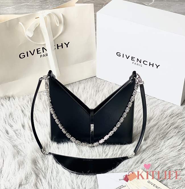 Givenchy Cut Out Leather Shoulder Bag Black – 27x27x6 cm - 1