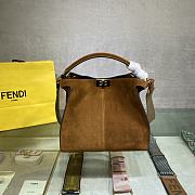 Fendi Peekaboo 305 Soft Frosted Calf Leather With Shoulder Strap Brown – 30 cm - 1