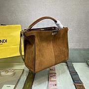 Fendi Peekaboo 305 Soft Frosted Calf Leather With Shoulder Strap Brown – 30 cm - 4