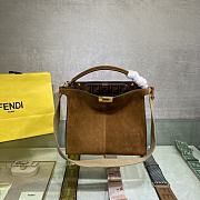 Fendi Peekaboo 305 Soft Frosted Calf Leather With Shoulder Strap Brown – 30 cm - 5