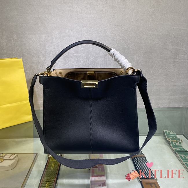 Fendi Peekaboo 305 Soft Calf Leather With Leather Shoulder Strap Black – 30 cm - 1