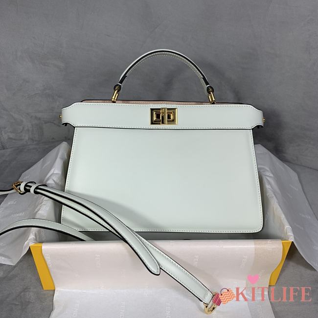 Fendi Peekaboo Iseeu White Leather Bag – 29x19x11.5 cm - 1