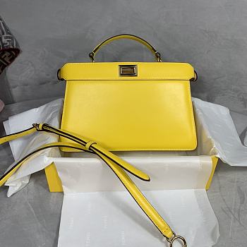 Fendi Peekaboo Iseeu Yellow Leather Bag – 29x19x11.5 cm