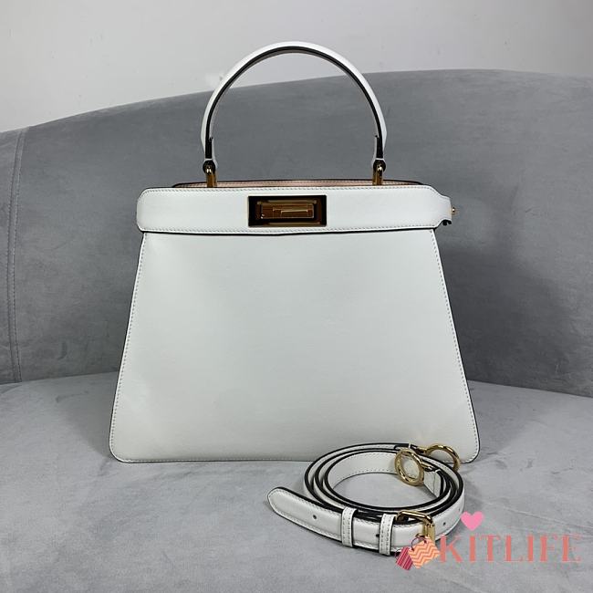 Fendi Peekaboo Iseeu White Leather Bag – 33x25 x12 cm - 1