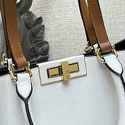 Fendi Peekaboo X-Tote White Calfskin With Twist Lock - #2265 – 41x11x29 cm - 3