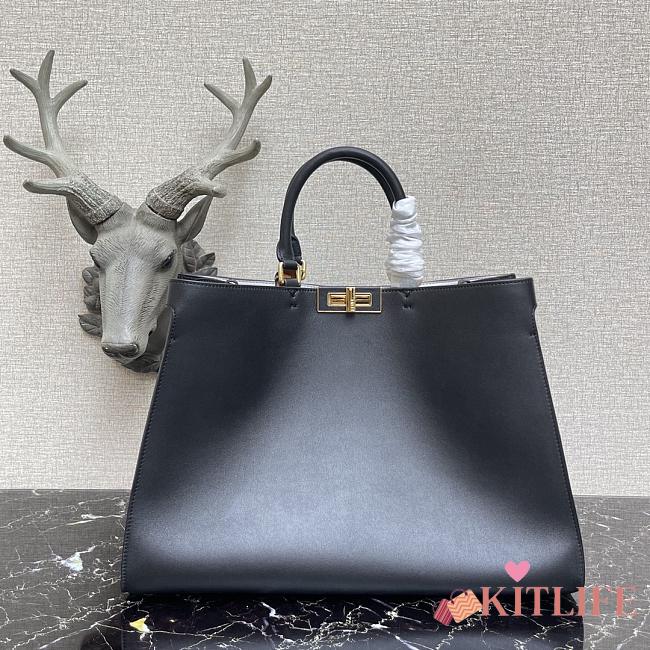 Fendi Peekaboo X-Tote Black Calfskin With Twist Lock - #2265 – 41x11x29 cm - 1