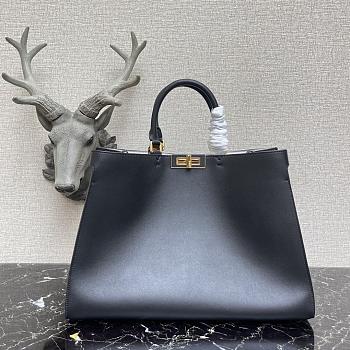 Fendi Peekaboo X-Tote Black Calfskin With Twist Lock - #2265 – 41x11x29 cm