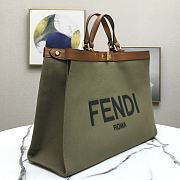 Fendi Peekaboo X-Tote Dark Green Canvas With Twist Lock – 40x12x29 cm - 5