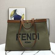 Fendi Peekaboo X-Tote Dark Green Canvas With Twist Lock – 40x12x29 cm - 4