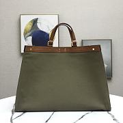 Fendi Peekaboo FF Eembroidered Dark Green Canvas With Internal Pockets – #883 – 41x16x29.5 cm  - 2