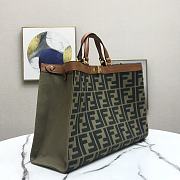 Fendi Peekaboo FF Eembroidered Dark Green Canvas With Internal Pockets – #883 – 41x16x29.5 cm  - 4