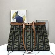 Fendi Peekaboo FF Eembroidered Dark Green Canvas With Internal Pockets – #883 – 41x16x29.5 cm  - 5