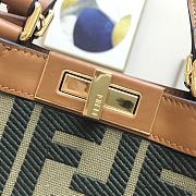 Fendi Peekaboo FF Eembroidered Dark Green Canvas With Internal Pockets – #883 – 41x16x29.5 cm  - 6