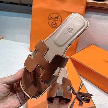 Hermes Oran Sandal Gold Brown