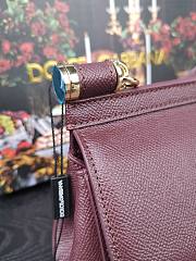Dolce & Gabbana Dauphine Leather Sicily Bag Burgundy - 5516 - 16x10x5 cm - 5