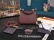 Dolce & Gabbana Dauphine Leather Sicily Bag Burgundy - 5516 - 16x10x5 cm - 3