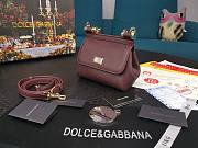 Dolce & Gabbana Dauphine Leather Sicily Bag Burgundy - 5516 - 16x10x5 cm - 2
