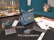 Dolce & Gabbana Dauphine Leather Sicily Bag Blue - 5516 - 16x10x5 cm - 6