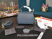 Dolce & Gabbana Dauphine Leather Sicily Bag Blue - 5516 - 16x10x5 cm - 4