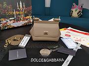 Dolce & Gabbana Dauphine Leather Sicily Bag Elephant Grey - 5516 - 16x10x5 cm - 1