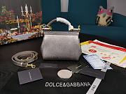 Dolce & Gabbana Dauphine Leather Sicily Bag Silver - 5516 - 16x10x5 cm - 2