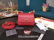 Dolce & Gabbana Dauphine Leather Sicily Bag Red - 5516 - 16x10x5 cm - 1