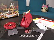 Dolce & Gabbana Dauphine Leather Sicily Bag Red - 5516 - 16x10x5 cm - 3