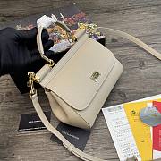 Dolce & Gabbana Dauphine Leather Sicily Bag Light Beige - 5518 – 20x9.5x14 cm - 6
