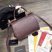 Dolce & Gabbana Dauphine Leather Sicily Bag Burgundy - 5518 – 20x9.5x14 cm - 5