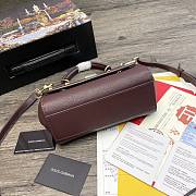 Dolce & Gabbana Dauphine Leather Sicily Bag Burgundy - 5518 – 20x9.5x14 cm - 4