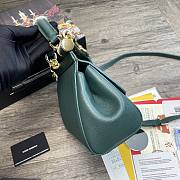 Dolce & Gabbana Dauphine Leather Sicily Bag Green - 5518 – 20x9.5x14 cm - 6