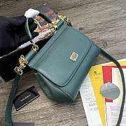 Dolce & Gabbana Dauphine Leather Sicily Bag Green - 5518 – 20x9.5x14 cm - 5